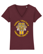 pentru camping - Travel together friends forever Tricou mânecă scurtă guler V Damă Evoker