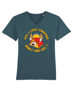 pentru camping - Yes I love camping Tricou mânecă scurtă guler V Bărbat Presenter
