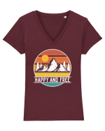 pentru montaniarzi - Happy and free Tricou mânecă scurtă guler V Damă Evoker