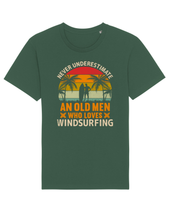 Never Underestimate an OLD MAN Who Loves Windsurfing Bottle Green