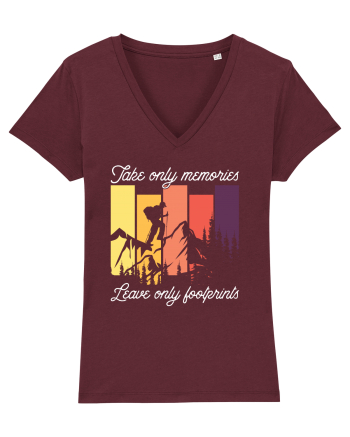 pentru montaniarzi - Take only memories leave only footprints Burgundy