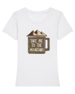 pentru montaniarzi - Take me to the mountains Tricou mânecă scurtă guler larg fitted Damă Expresser
