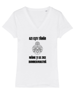 Azi esti tanar maine ti se zice dumneavoastra Tricou mânecă scurtă guler V Damă Evoker