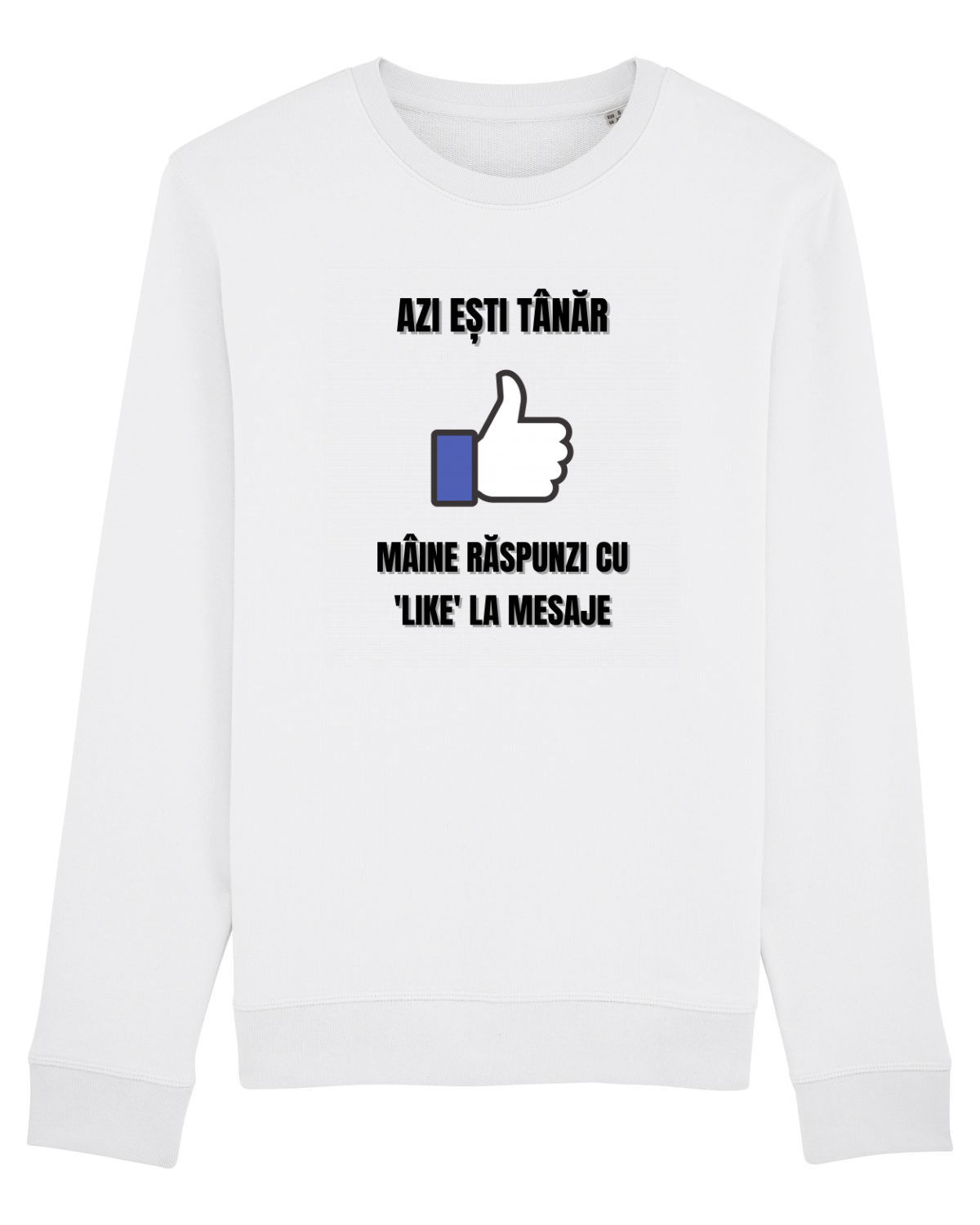 Bluză mânecă lungă Unisex Rise White