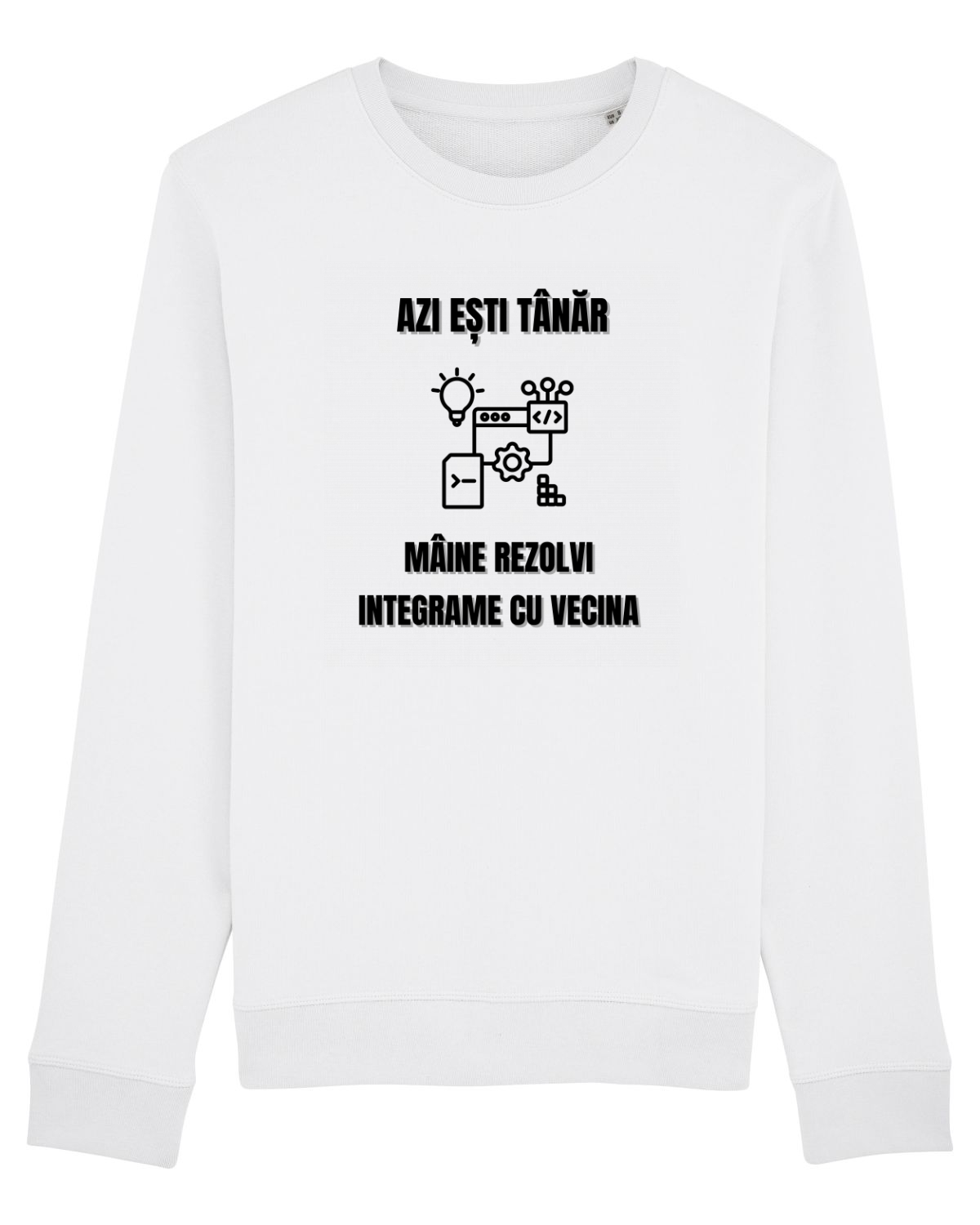 Bluză mânecă lungă Unisex Rise White
