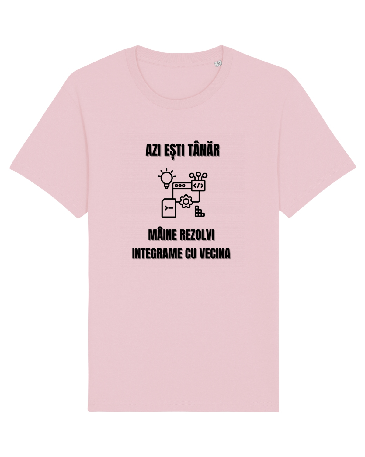 Tricou mânecă scurtă Unisex Rocker Cotton Pink