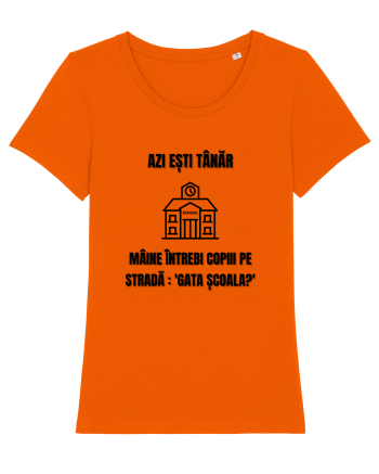 Azi esti tanar maine intrebi copiii de pe strada gata scoala Bright Orange
