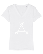 TRIANGLE Tricou mânecă scurtă guler V Damă Evoker
