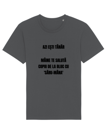 Azi esti tanar maine te saluta copiii de la bloc cu saru-mana Anthracite