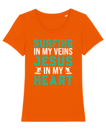 Surfing In My Veins Jesus In My Heart Bright Orange