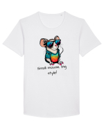 SMALL MOUSE, BIG STYLE! - V4 Tricou mânecă scurtă guler larg Bărbat Skater