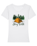 pentru aventurieri - Stay wild Tricou mânecă scurtă guler larg fitted Damă Expresser