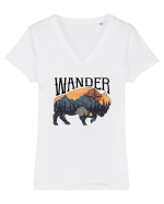 pentru aventurieri - Wander Bison Tricou mânecă scurtă guler V Damă Evoker