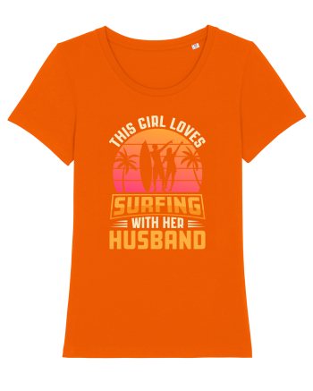 This Girl Loves Surfing With Her Husband Bright Orange