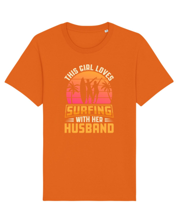 This Girl Loves Surfing With Her Husband Bright Orange