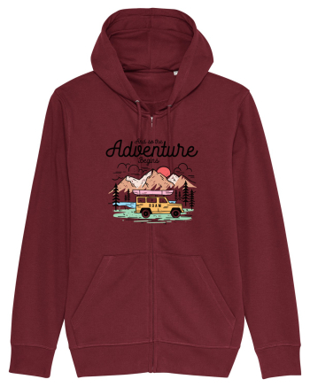 in stil line art - And so the adventure begins Burgundy