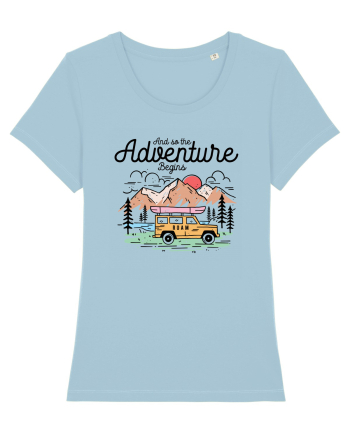 in stil line art - And so the adventure begins Sky Blue