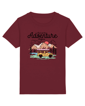 in stil line art - And so the adventure begins Burgundy