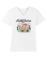 in stil line art - And so the adventure begins Tricou mânecă scurtă guler V Bărbat Presenter