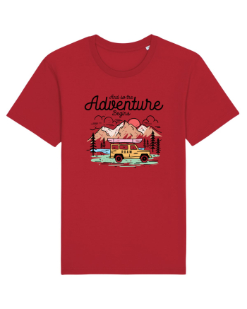 in stil line art - And so the adventure begins Red