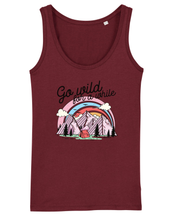in stil line art - Go wild for a while Burgundy