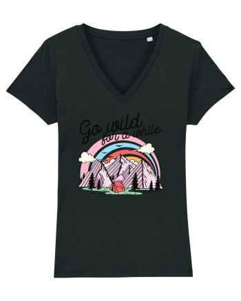 in stil line art - Go wild for a while Black