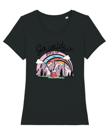 in stil line art - Go wild for a while Black