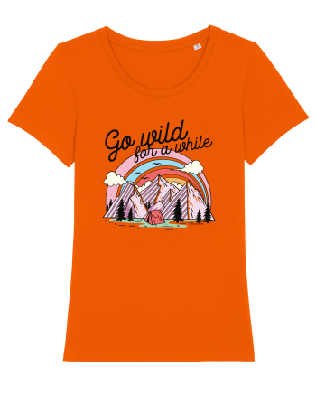 in stil line art - Go wild for a while Bright Orange