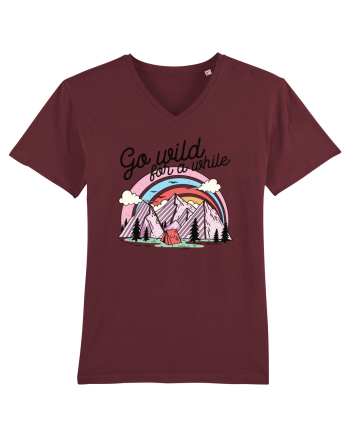 in stil line art - Go wild for a while Burgundy