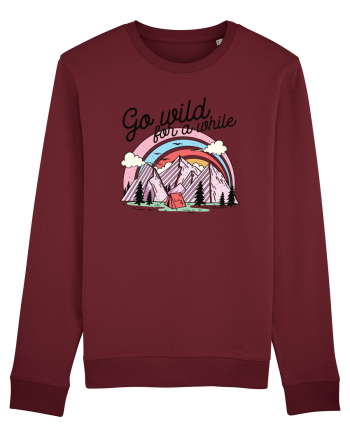 in stil line art - Go wild for a while Burgundy