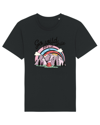 in stil line art - Go wild for a while Black