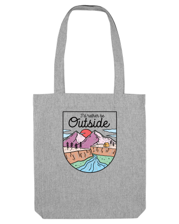 in stil line art - I would rather be outside Heather Grey