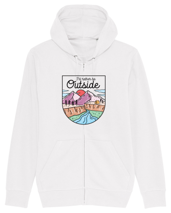in stil line art - I would rather be outside White