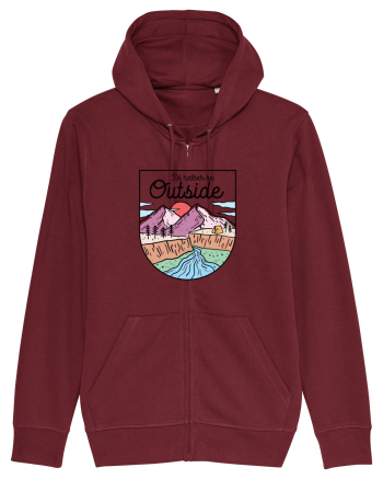 in stil line art - I would rather be outside Burgundy