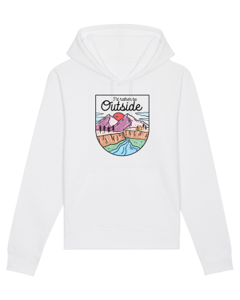 in stil line art - I would rather be outside White