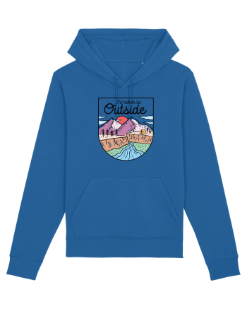 in stil line art - I would rather be outside Royal Blue