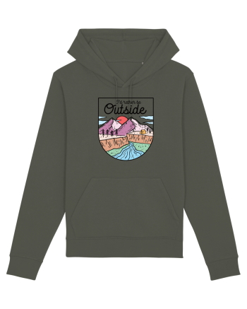 in stil line art - I would rather be outside Khaki