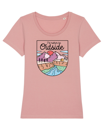 in stil line art - I would rather be outside Canyon Pink