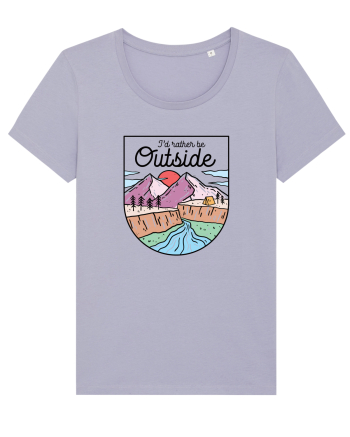 in stil line art - I would rather be outside Lavender