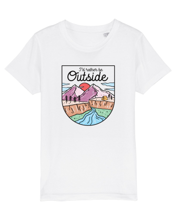 in stil line art - I would rather be outside White