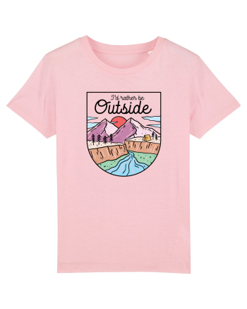 in stil line art - I would rather be outside Cotton Pink