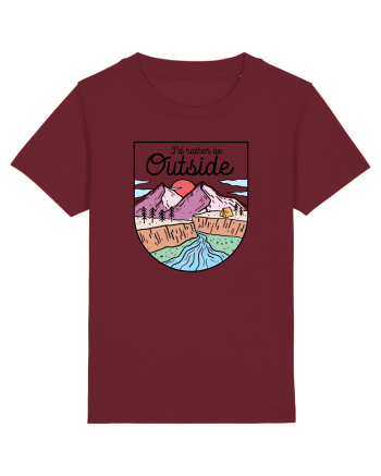 in stil line art - I would rather be outside Burgundy