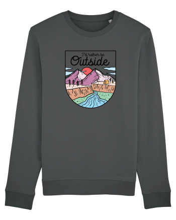 in stil line art - I would rather be outside Anthracite