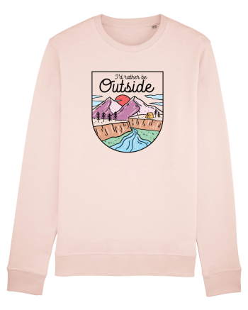 in stil line art - I would rather be outside Candy Pink