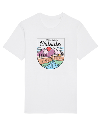in stil line art - I would rather be outside White