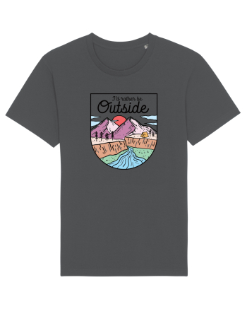 in stil line art - I would rather be outside Anthracite