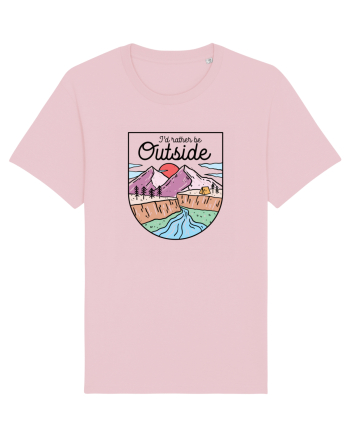 in stil line art - I would rather be outside Cotton Pink