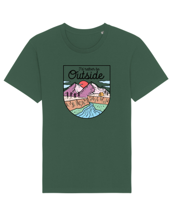 in stil line art - I would rather be outside Bottle Green