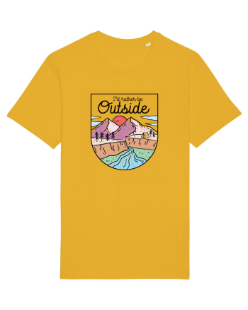 in stil line art - I would rather be outside Spectra Yellow