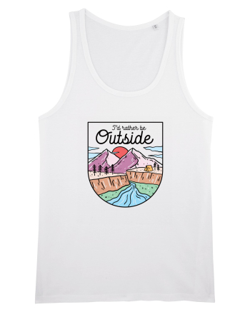 in stil line art - I would rather be outside White